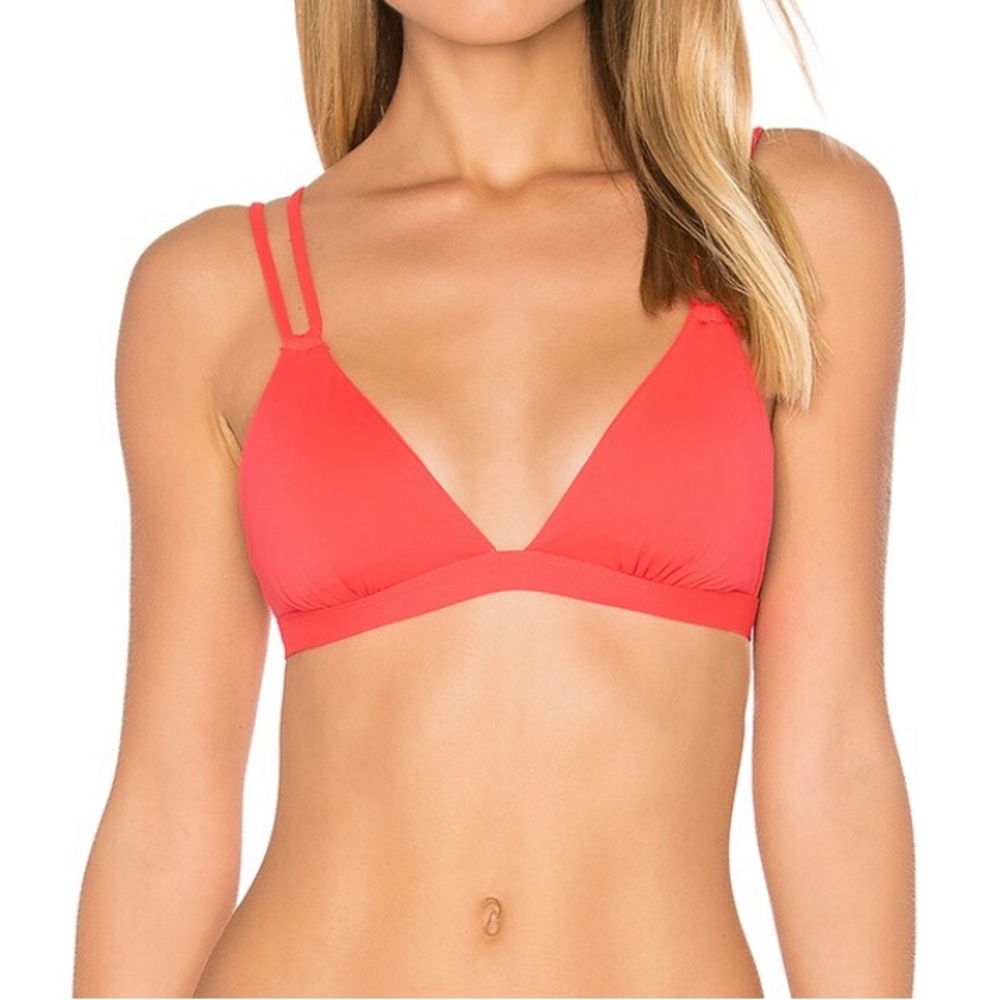 l*space Coral Double-Strap Triangle Bikini Top
